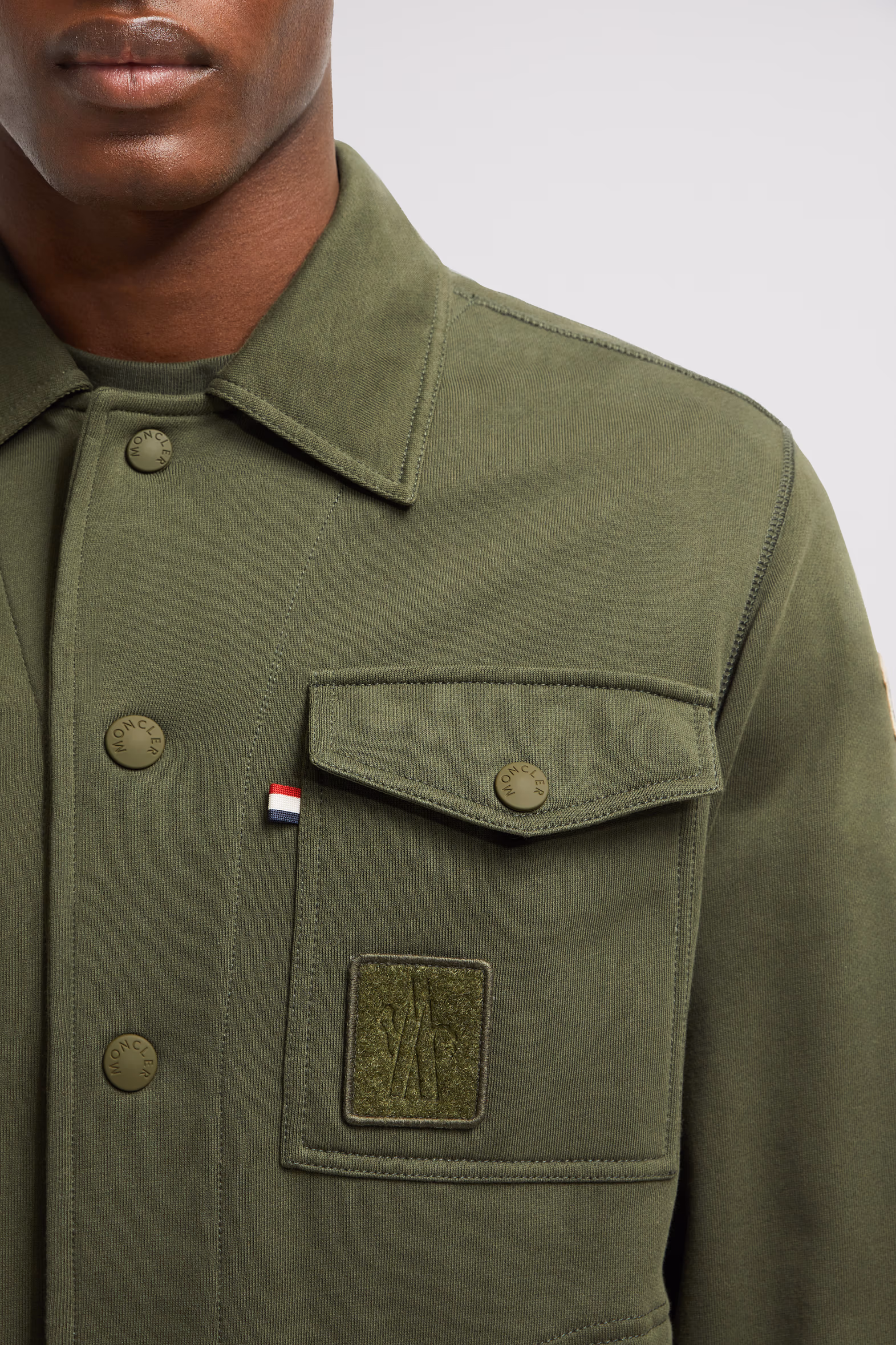 Cotton Shirt Men Olive Green Moncler 7